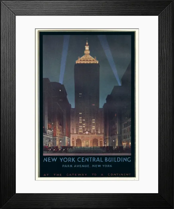Framed Print : Poster design, New York Central Station building Framed Print : Poster design, New York Central Station building
