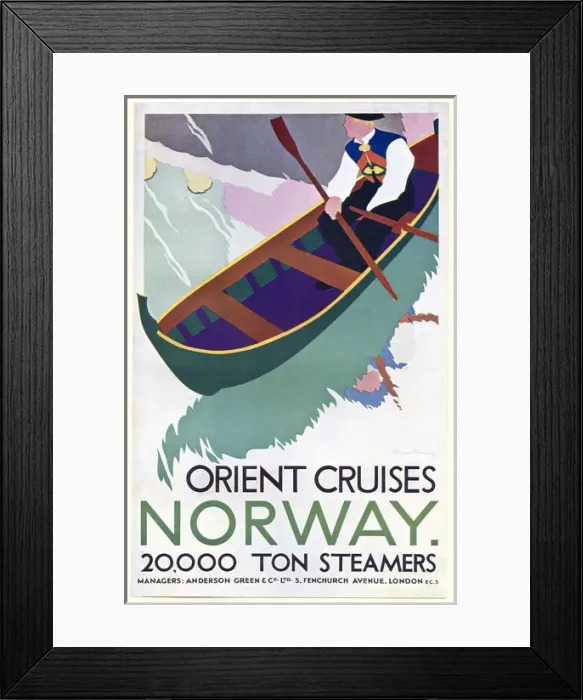 Framed Print : Poster design, Orient Cruises to Norway Framed Print : Poster design, Orient Cruises to Norway
