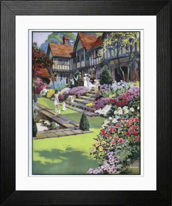 Framed Print : Print Users Yearbook -- idyllic garden scene Framed Print : Print Users Yearbook -- idyllic garden scene
