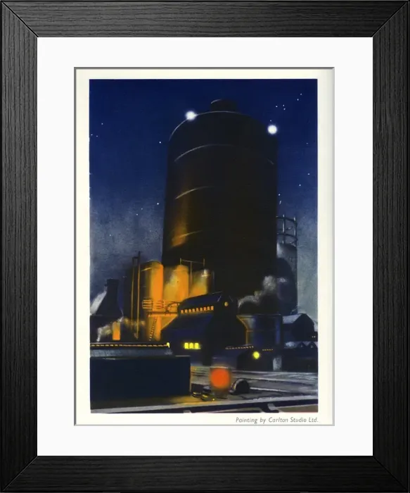 Framed Print : Print Users Yearbook -- factory by night Framed Print : Print Users Yearbook -- factory by night