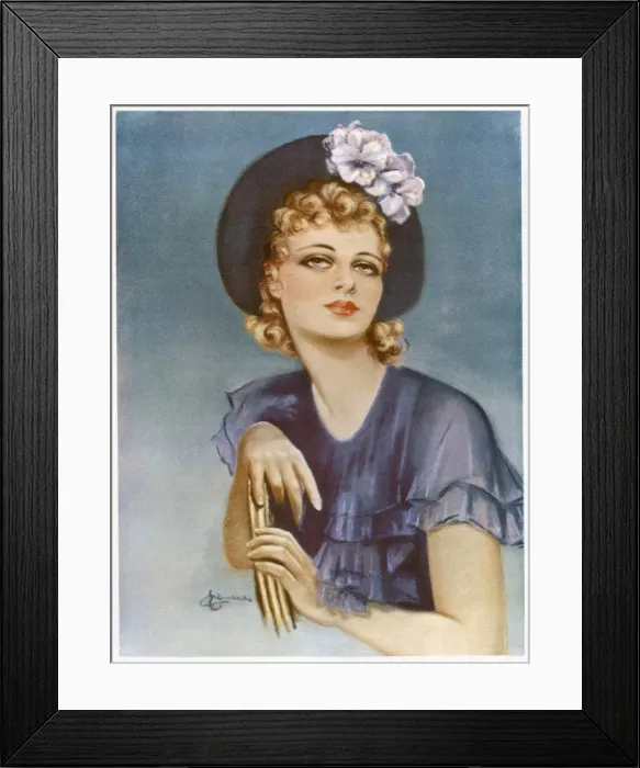 Framed Print : Print Users Yearbook -- woman in hat Framed Print : Print Users Yearbook -- woman in hat