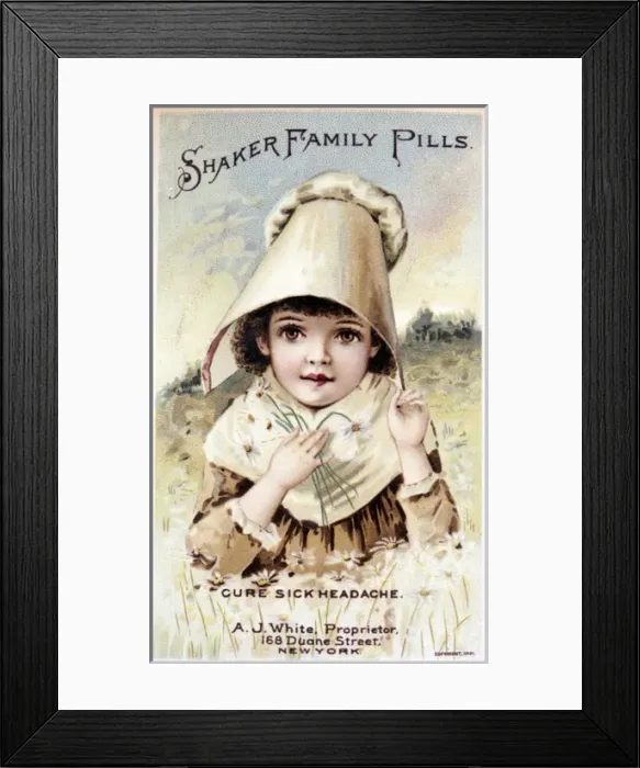Framed Print : Advertisement for Shaker Family Pills Framed Print : Advertisement for Shaker Family Pills