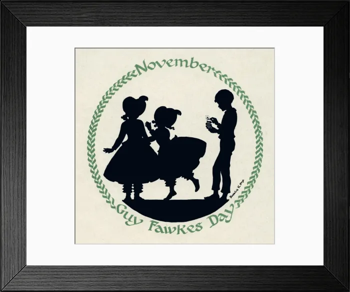 Framed Print : Silhouette Calendar -- November Framed Print : Silhouette Calendar -- November