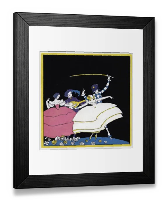 Framed Print : Harlequin, Columbine and Scaramouche Framed Print : Harlequin, Columbine and Scaramouche