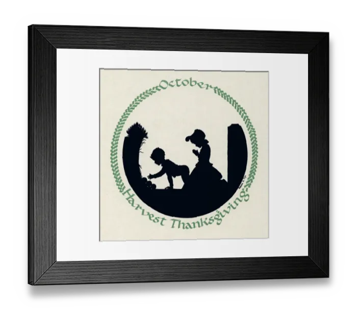 Framed Print : Silhouette Calendar -- October Framed Print : Silhouette Calendar -- October