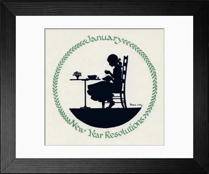 Framed Print : Silhouette Calendar -- January Framed Print : Silhouette Calendar -- January