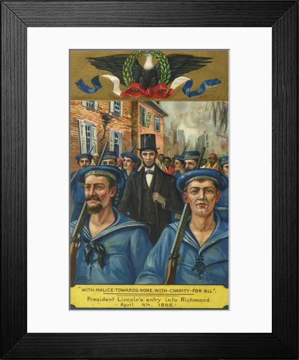 Framed Print : President Lincolns entry into Richmond. Civil War Framed Print : President Lincolns entry into Richmond. Civil War