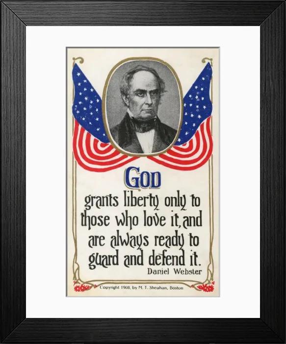 Framed Print : Portrait of Daniel Webster, postcard Framed Print : Portrait of Daniel Webster, postcard