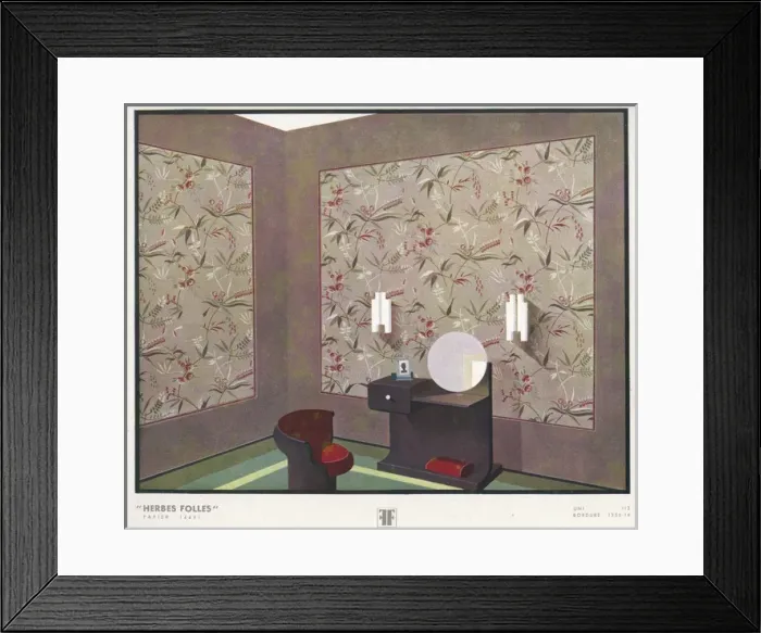 Framed Print : Wallpaper designs shown in a sample interior Framed Print : Wallpaper designs shown in a sample interior