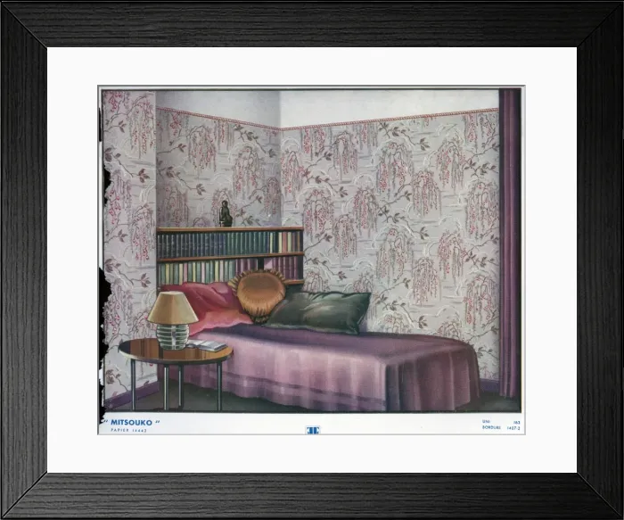 Framed Print : Wallpaper designs shown in a sample interior Framed Print : Wallpaper designs shown in a sample interior