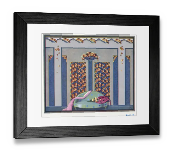 Framed Print : Wallpaper designs shown in a sample interior Framed Print : Wallpaper designs shown in a sample interior