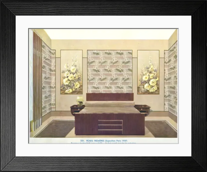 Framed Print : Wallpaper designs shown in a sample interior Framed Print : Wallpaper designs shown in a sample interior