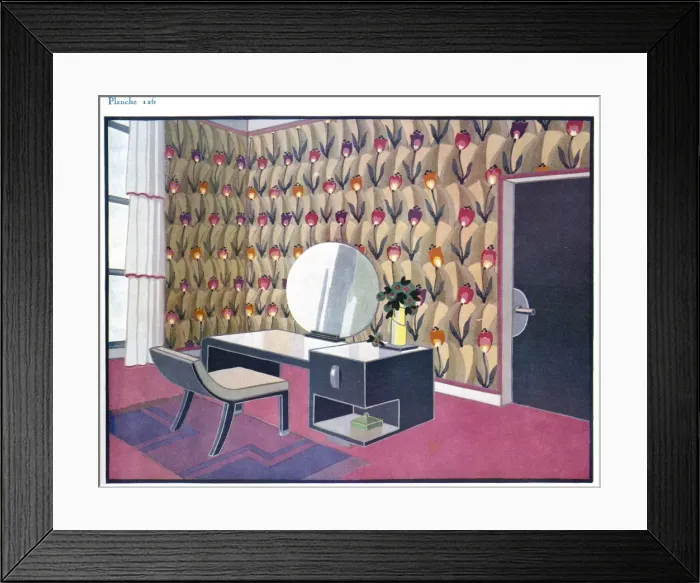 Framed Print : Wallpaper designs shown in a sample interior Framed Print : Wallpaper designs shown in a sample interior