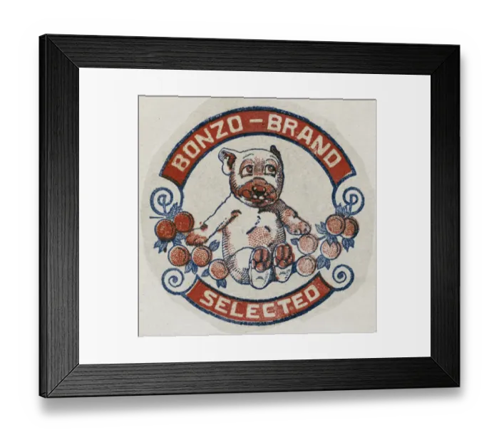 Framed Print : Fruit Label -- Bonzo Brand Framed Print : Fruit Label -- Bonzo Brand