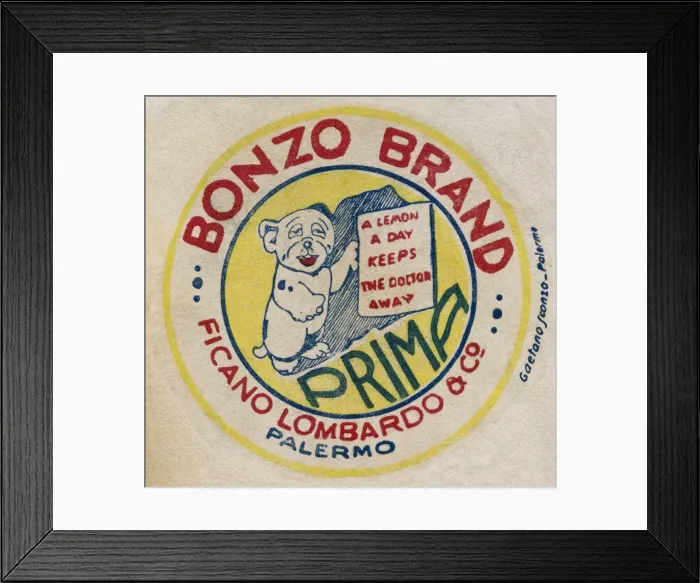 Framed Print : Fruit Label -- Bonzo Brand lemons Framed Print : Fruit Label -- Bonzo Brand lemons