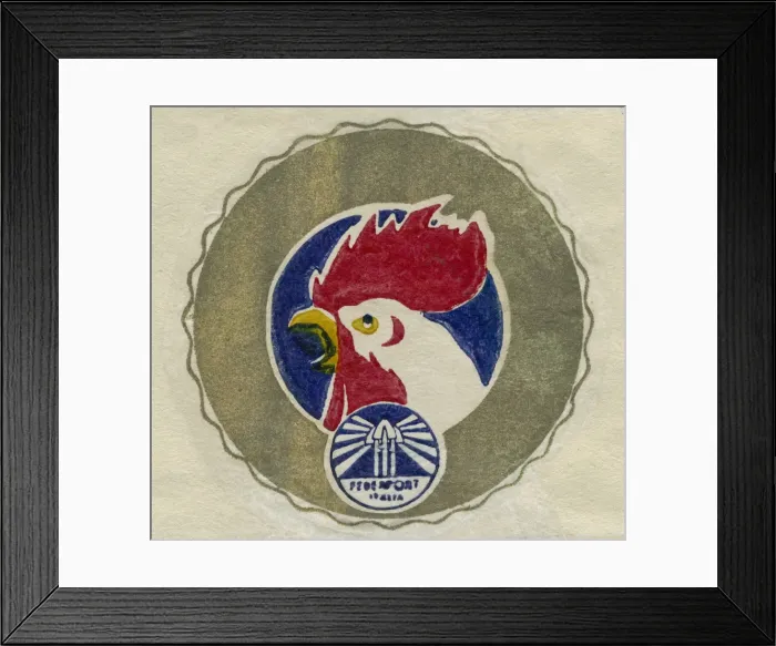 Framed Print : Fruit Label -- head of a cockerel Framed Print : Fruit Label -- head of a cockerel
