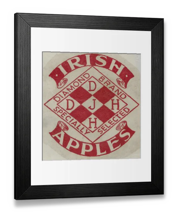 Framed Print : Fruit Label -- Irish apples Framed Print : Fruit Label -- Irish apples