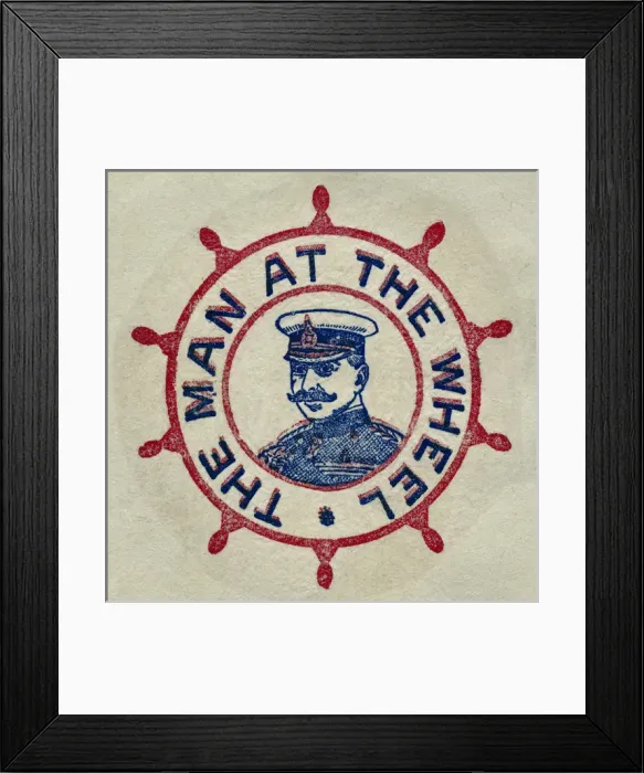 Framed Print : Fruit Label -- The Man at the Wheel Framed Print : Fruit Label -- The Man at the Wheel
