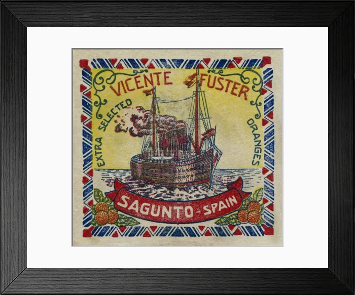 Framed Print : Fruit Label -- Spanish oranges Framed Print : Fruit Label -- Spanish oranges