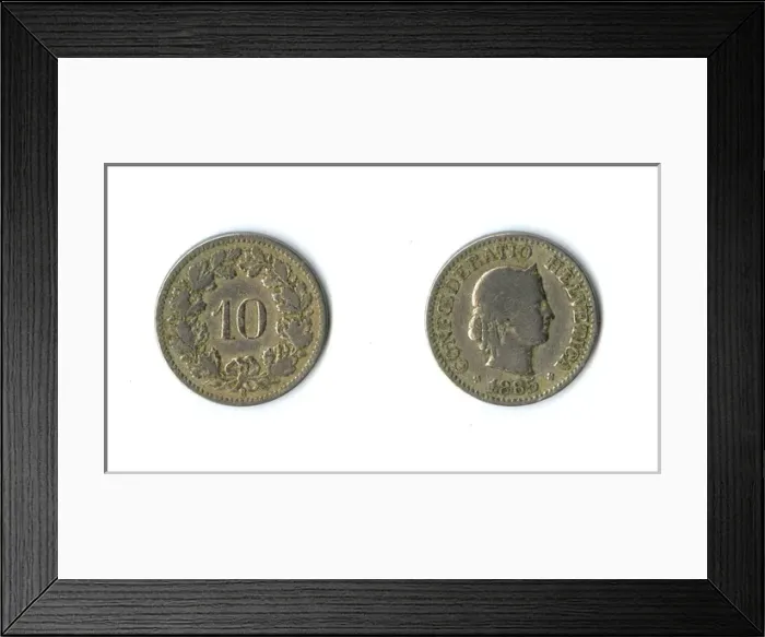 Framed Print : Swiss Confederation coin, 10 Rappen Framed Print : Swiss Confederation coin, 10 Rappen