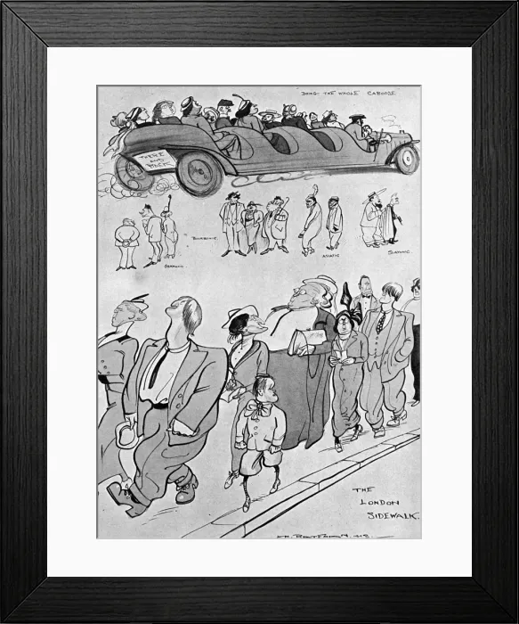Framed Print : August invasion of London by tourists, H. M. Bateman Framed Print : August invasion of London by tourists, H. M. Bateman