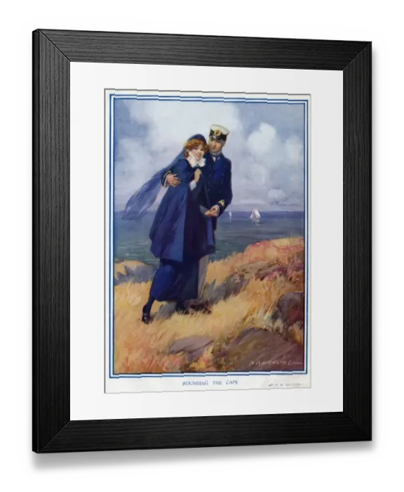 Framed Print : Seaside scene, Rounding the Cape Framed Print : Seaside scene, Rounding the Cape