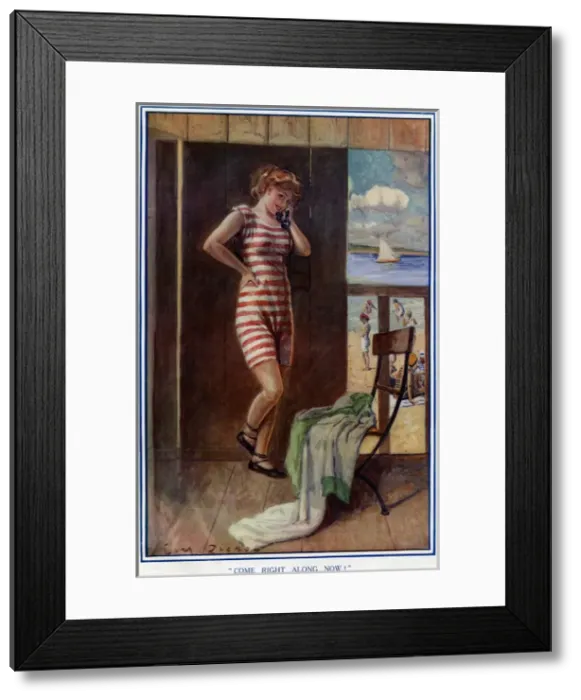 Framed Print : Seaside scene, Come Right Along Now Framed Print : Seaside scene, Come Right Along Now