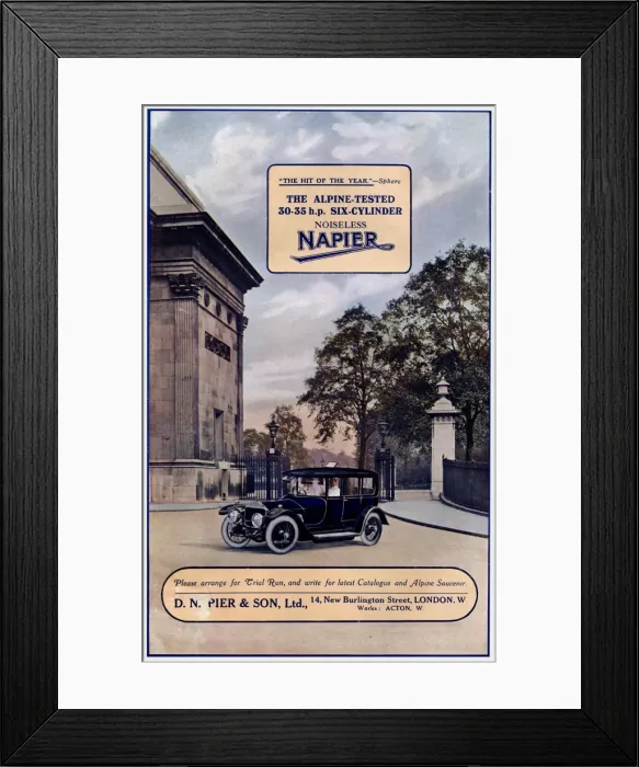 Framed Print : Advertisement, Napier car Framed Print : Advertisement, Napier car