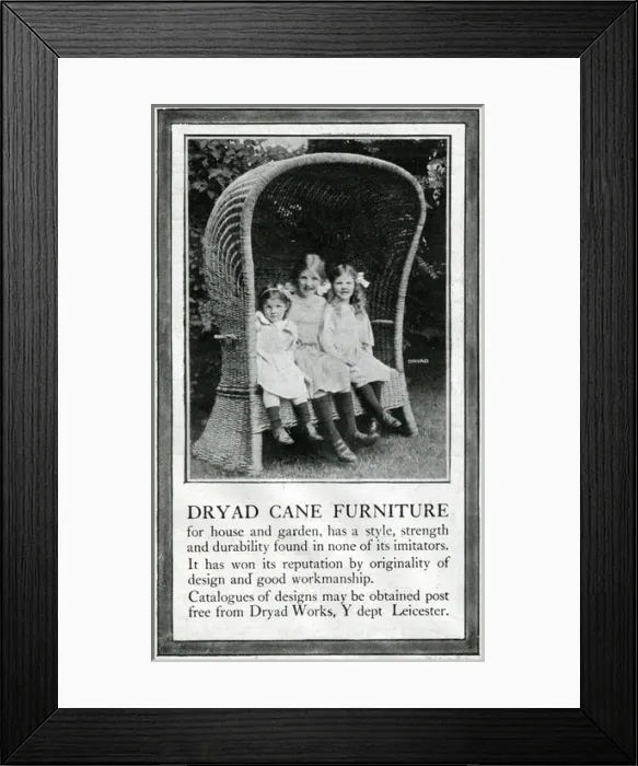 Framed Print : Advertisement, Dryad Cane Furniture Framed Print : Advertisement, Dryad Cane Furniture
