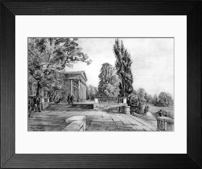 Framed Print : Mill Hill School, portico and terrace Framed Print : Mill Hill School, portico and terrace