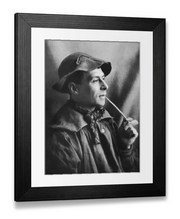 Framed Print : Portrait of a farmers boy smoking a pipe Framed Print : Portrait of a farmers boy smoking a pipe