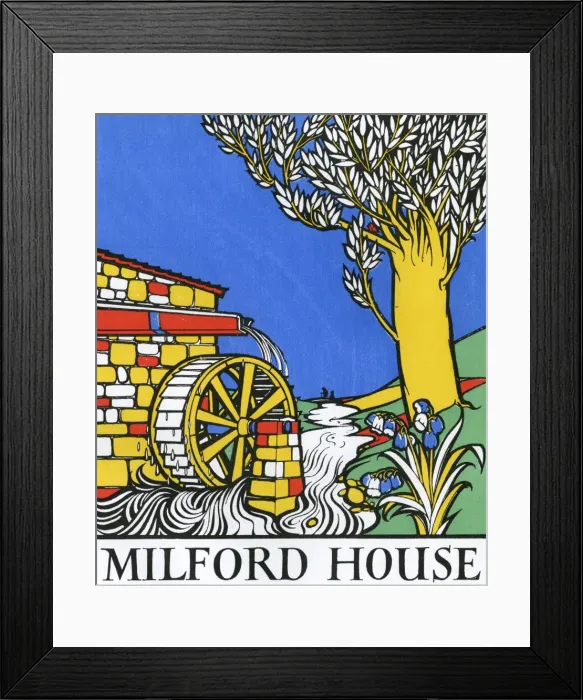 Framed Print : Mill house and watermill running in a stream