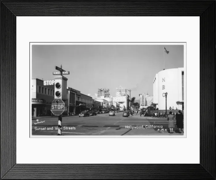 Framed Print : Sunset and Vine Streets, Hollywood, California, USA Framed Print : Sunset and Vine Streets, Hollywood, California, USA