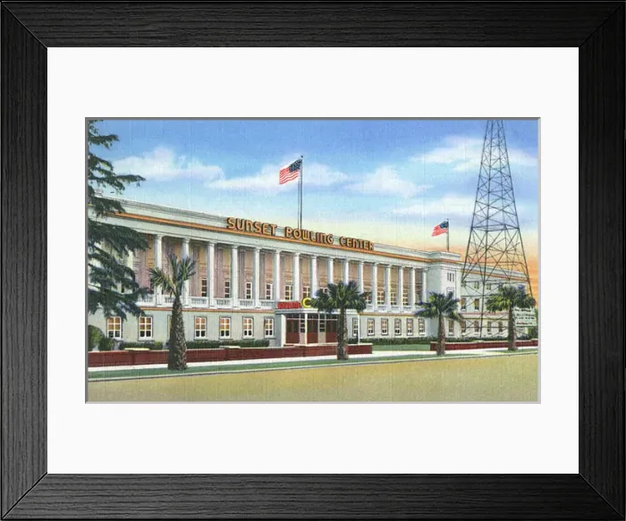 Framed Print : Sunset Bowling Center, Hollywood, California, USA Framed Print : Sunset Bowling Center, Hollywood, California, USA