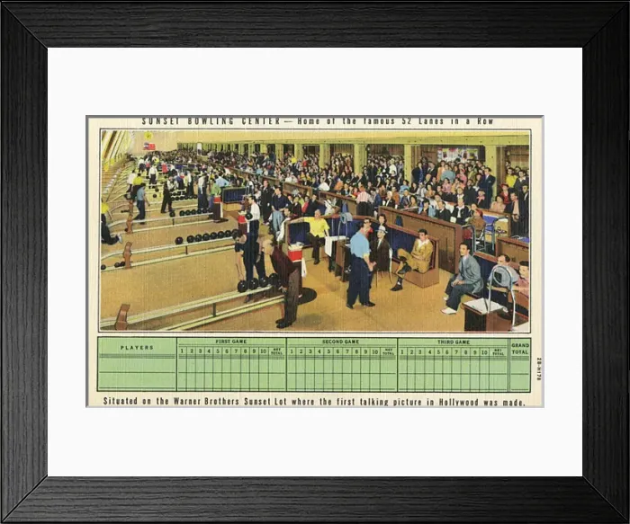 Framed Print : Sunset Bowling Center, Hollywood, California, USA Framed Print : Sunset Bowling Center, Hollywood, California, USA