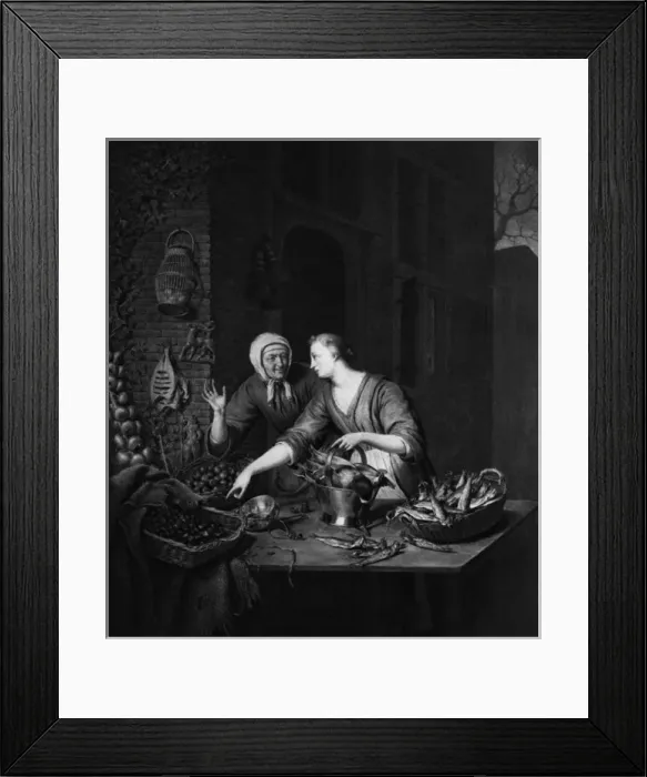 Framed Print : A woman buying food from a street vender Framed Print : A woman buying food from a street vender