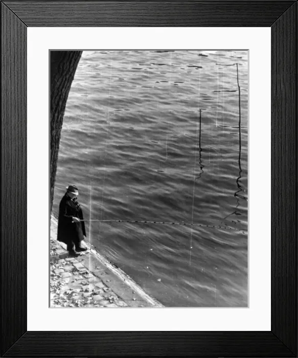 Framed Print : Angler on the Bank of the Seine, Paris Framed Print : Angler on the Bank of the Seine, Paris