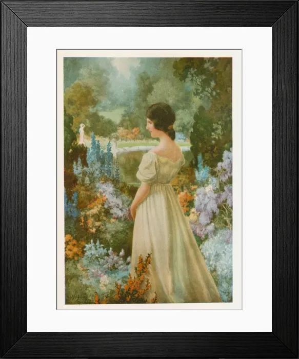 Framed Print : Portrait of a lady in a garden Framed Print : Portrait of a lady in a garden