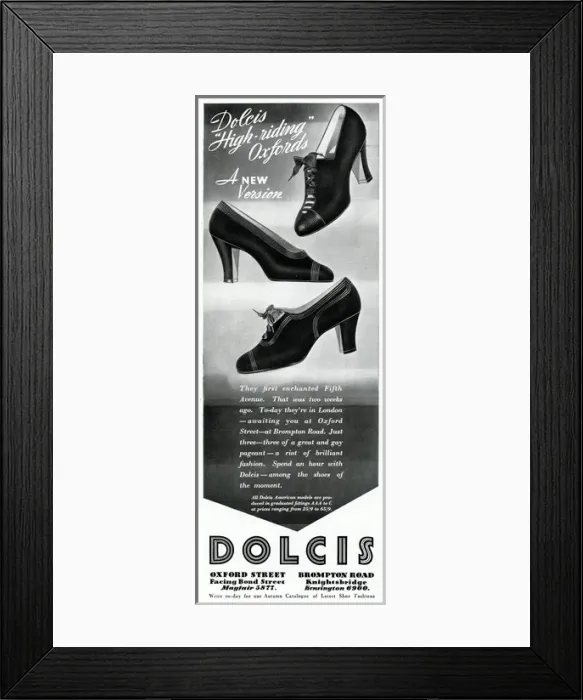 Framed Print : Advert for Dolcis shoes 1936 Framed Print : Advert for Dolcis shoes 1936