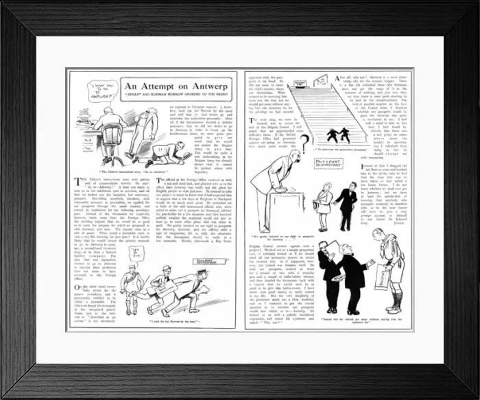 Framed Print : Cartoon story, An Attempt on Antwerp, WW1 Framed Print : Cartoon story, An Attempt on Antwerp, WW1