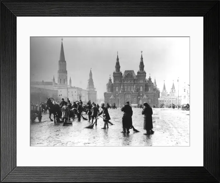 Framed Print : Sweepers on Red Square, Moscow Framed Print : Sweepers on Red Square, Moscow