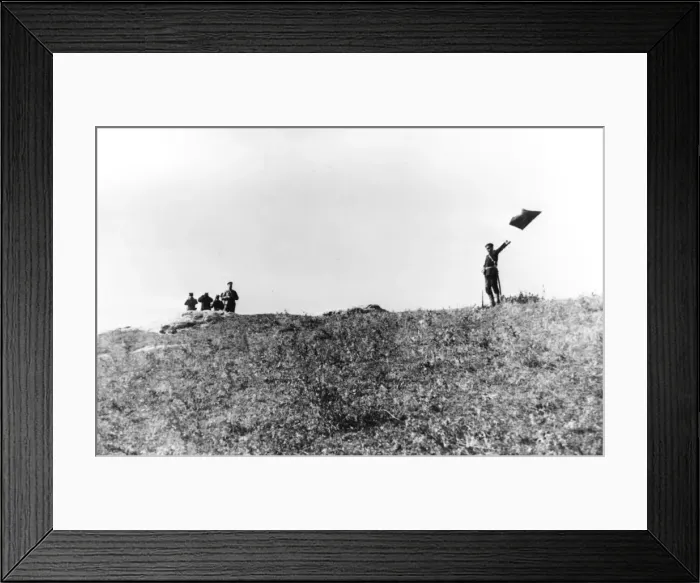 Framed Print : Russian Soldier Using Semaphore Framed Print : Russian Soldier Using Semaphore