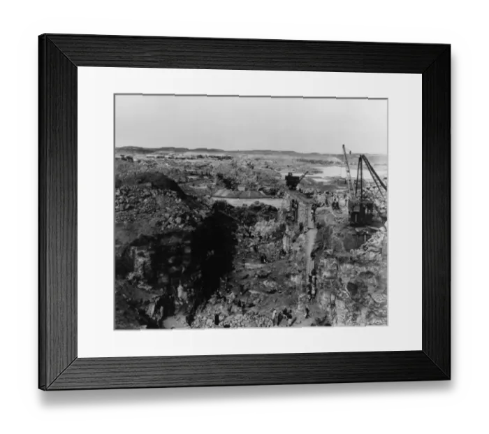 Framed Print : Excavation along line of Aswan Dam, Egypt Framed Print : Excavation along line of Aswan Dam, Egypt