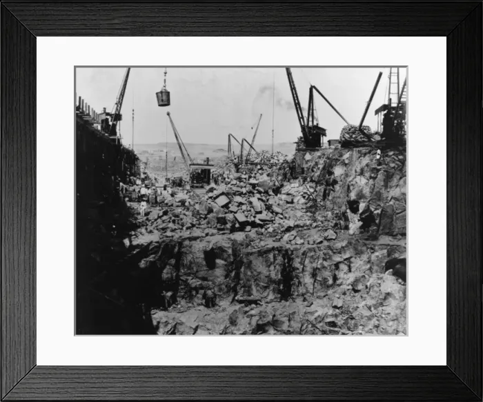 Framed Print : Excavation for Aswan Dam, Egypt Framed Print : Excavation for Aswan Dam, Egypt