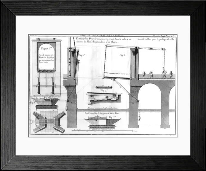 Framed Print : French 18th century drawbridge Framed Print : French 18th century drawbridge