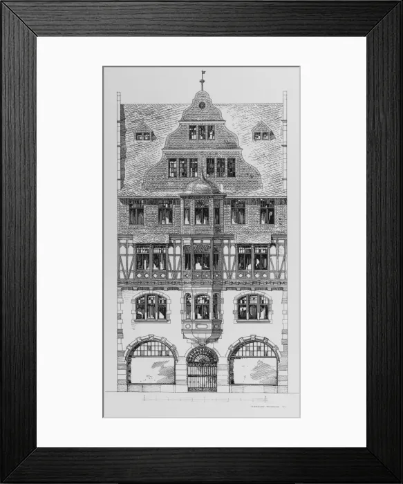 Framed Print : Regional Building, German Framed Print : Regional Building, German