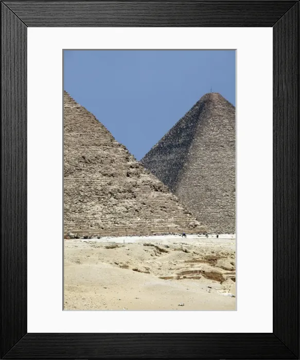 Framed Print : Pyramid of Khafre and Great Pyramid of Cheops, Cairo, Egypt Framed Print : Pyramid of Khafre and Great Pyramid of Cheops, Cairo, Egypt