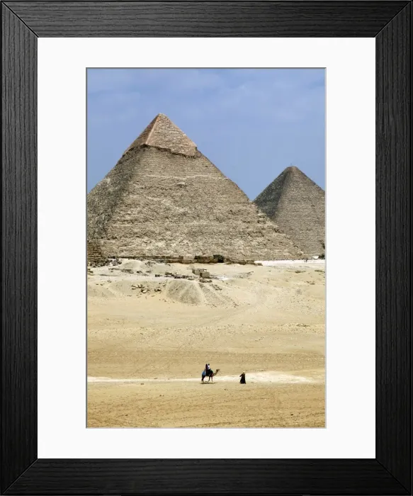 Framed Print : Pyramid of Khafre and Great Pyramid of Cheops, Cairo, Egypt Framed Print : Pyramid of Khafre and Great Pyramid of Cheops, Cairo, Egypt