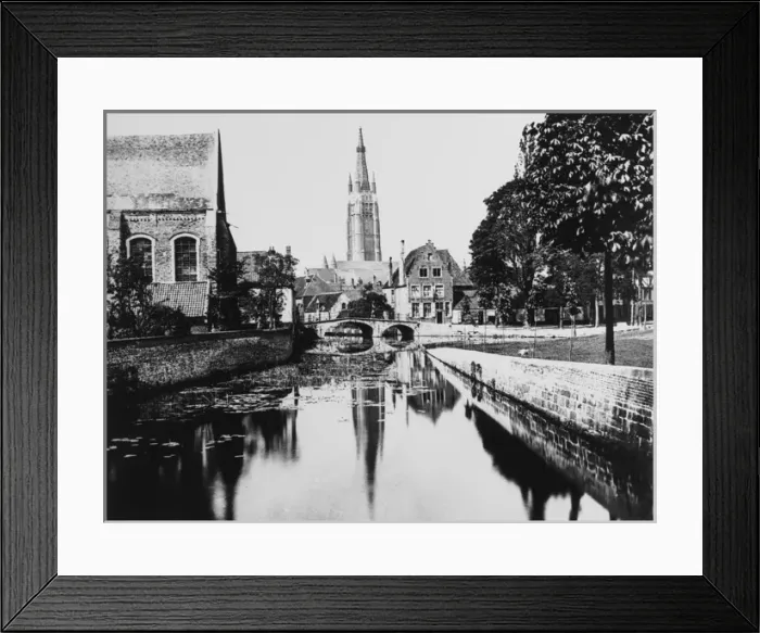 Framed Print : Canal and Notre Dame, Bruges, Belgium Framed Print : Canal and Notre Dame, Bruges, Belgium