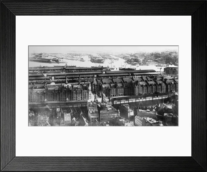 Framed Print : Aerial view of Hamburg harbour, Germany Framed Print : Aerial view of Hamburg harbour, Germany